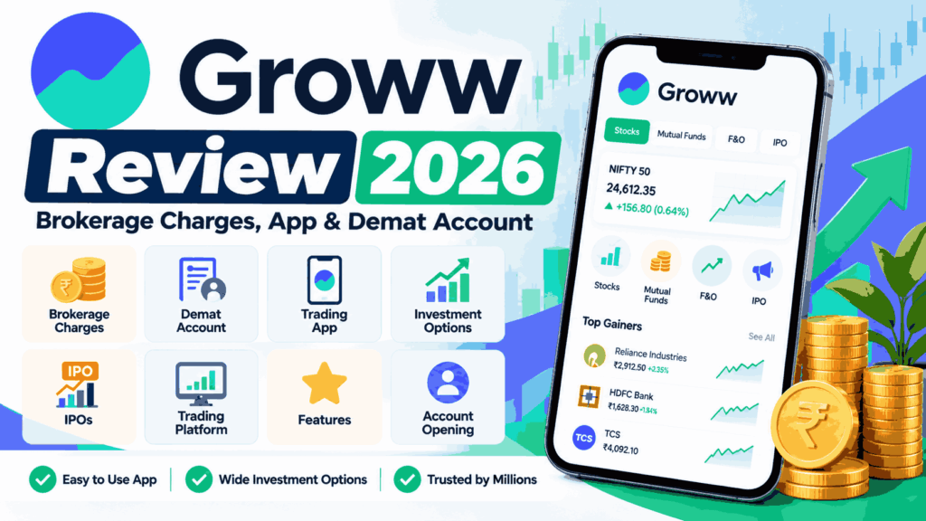 Groww Review 2026 – Brokerage Charges, App & Demat Account 4 Groww Review 2026 – Brokerage Charges, App & Demat Account