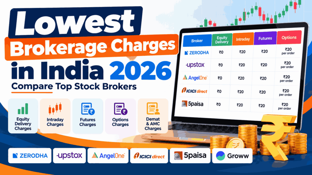 Lowest Brokerage Charges in India 2026 – Compare Brokers 7 Lowest Brokerage Charges in India 2026 – Compare Brokers