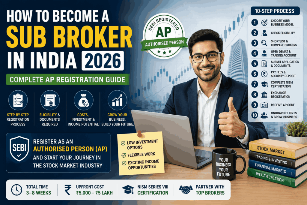How to Become a Sub Broker (Authorised Person) in India: Step-by-Step Guide 2026 3 How to Become a Sub Broker