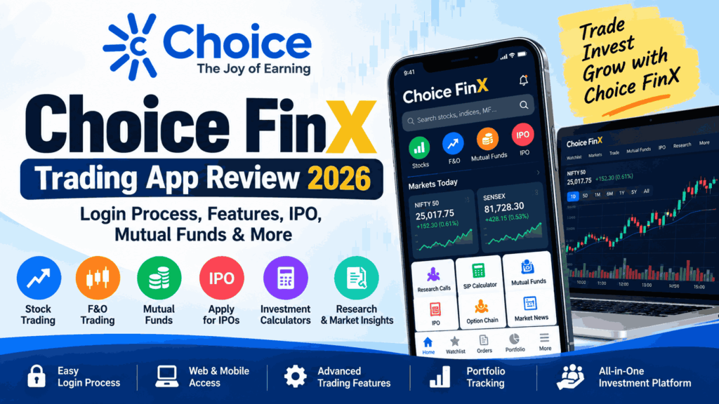 Choice FinX Trading App – Login Process, Features, IPO, Mutual Funds & More 2 Choice FinX Trading App – Login Process, Features, IPO, Mutual Funds & More